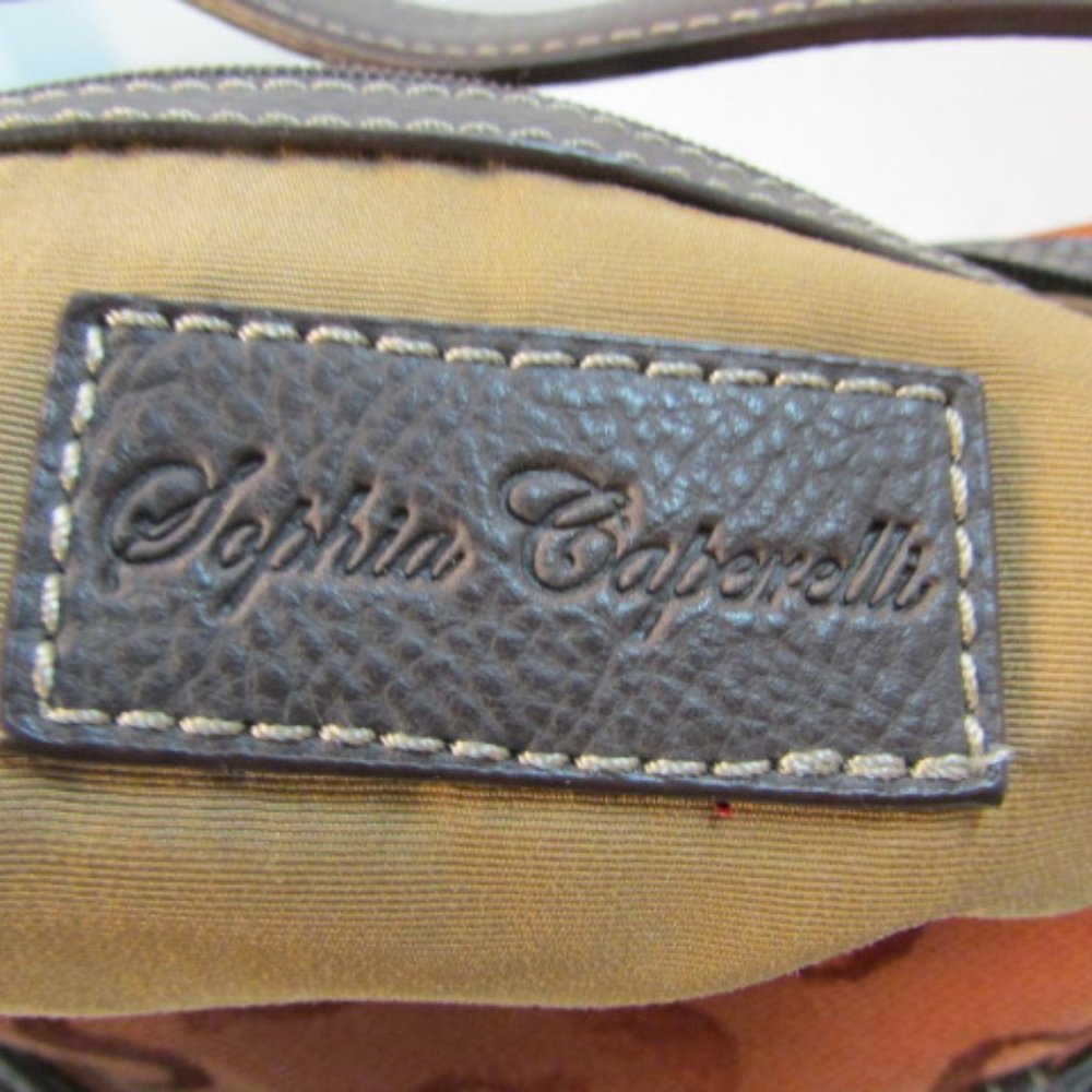 Sophia Caperelli Rust-Brown Canvas Shoulder Bag - Picture 8 of 10